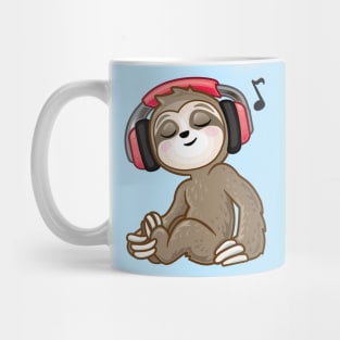 Cute Sloth Listening To Music Mug